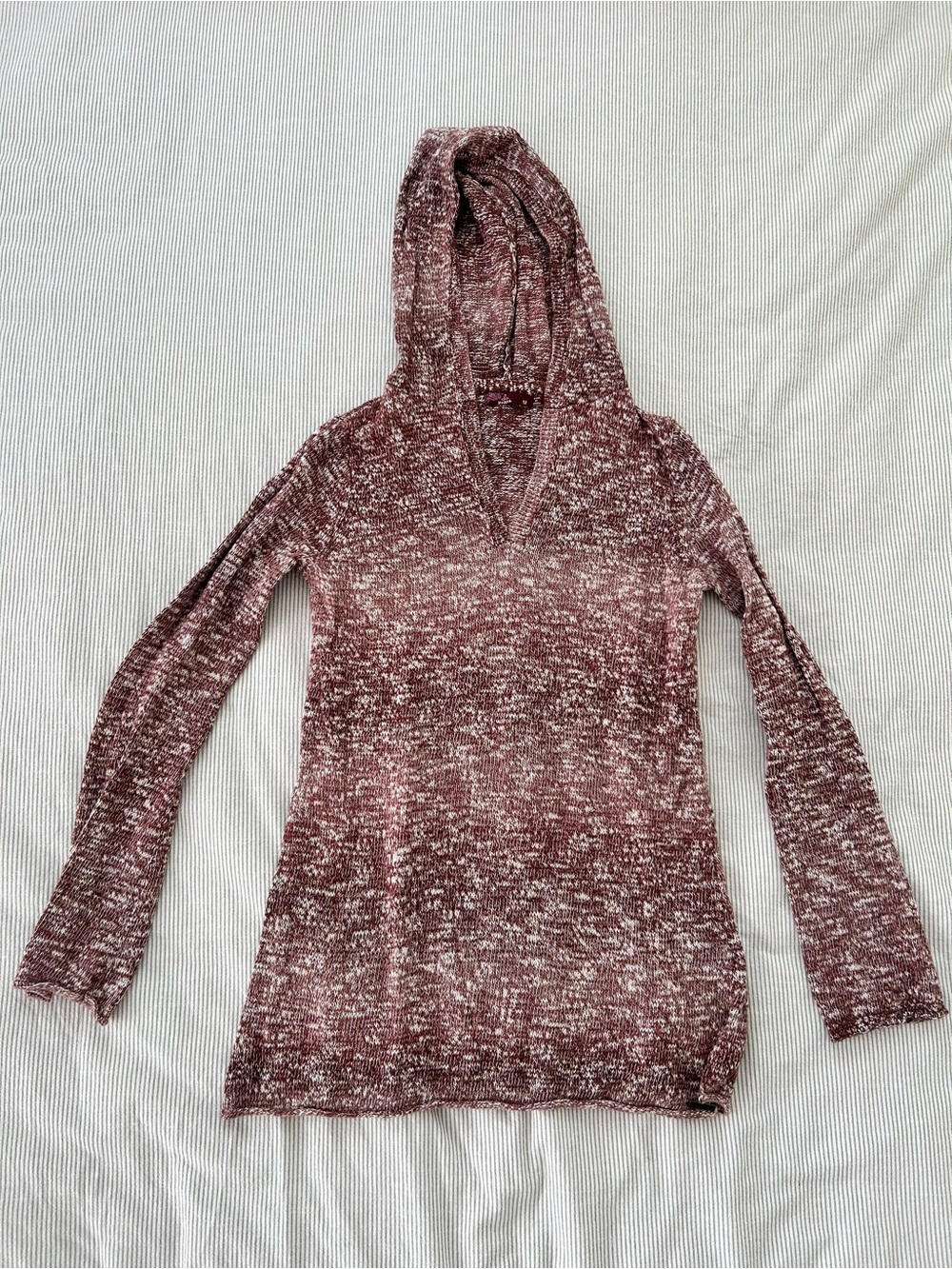 Women’s Prana Marled Hooded V-Neck Sweater in Dusty Rose